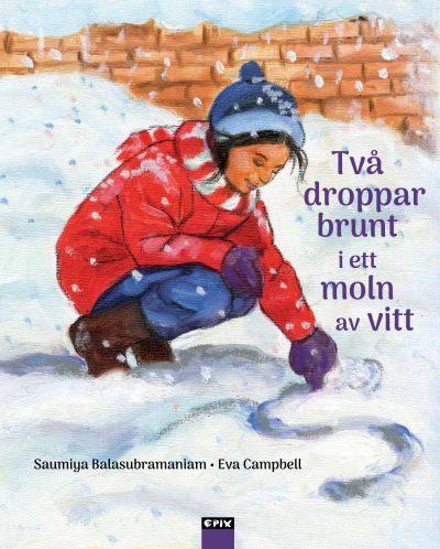 Två droppar brunt i ett moln av vitt